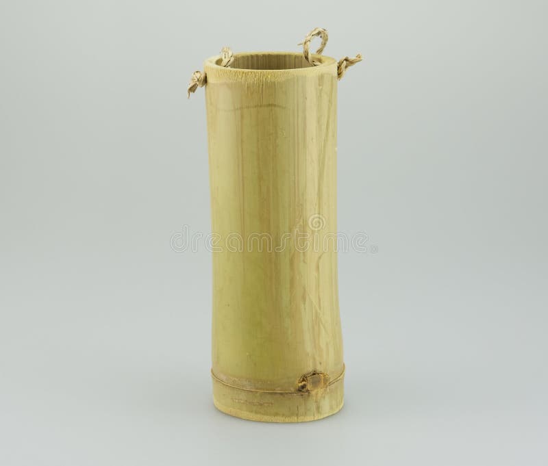 Bamboo Tube for Drinking Water Stock Image Image of single, liquid