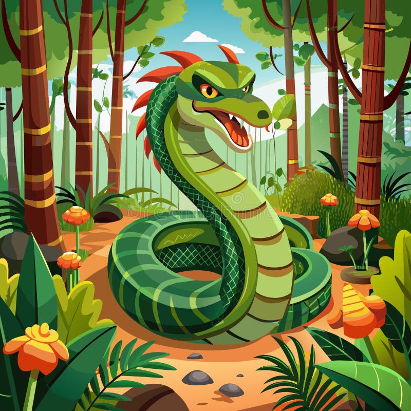 Bamboo viper fierce прогулки вектор сада иллюстрация штока