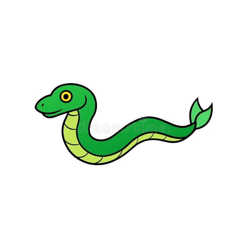 Bamboo viper snake плавает икон вектор иллюстрации бесплатная иллюстрация