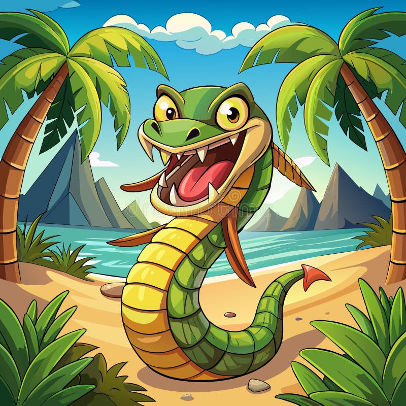 Bamboo viper взволнованно улыбается бесплатная иллюстрация