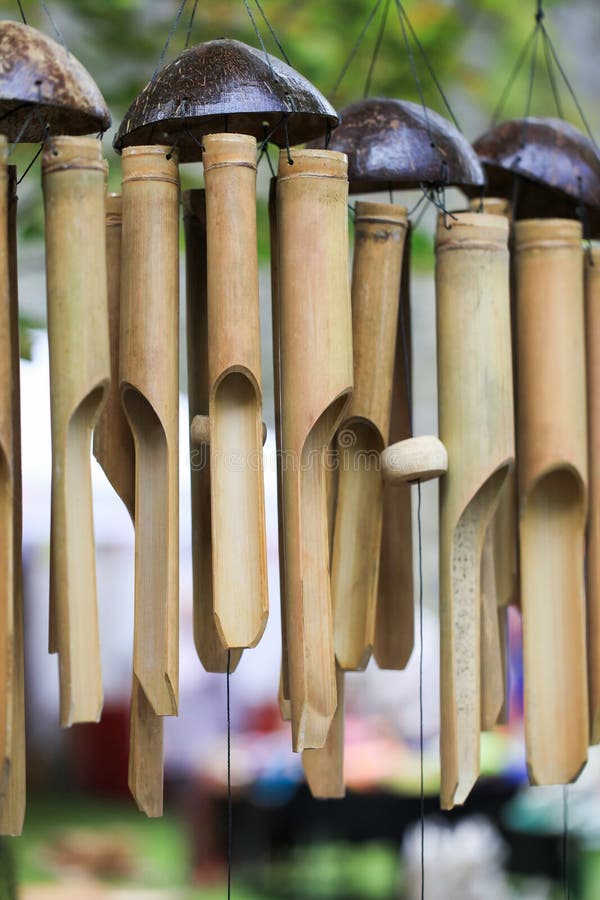 Bamboo Asian wind chime stock photo. Image of near, wind 47945448