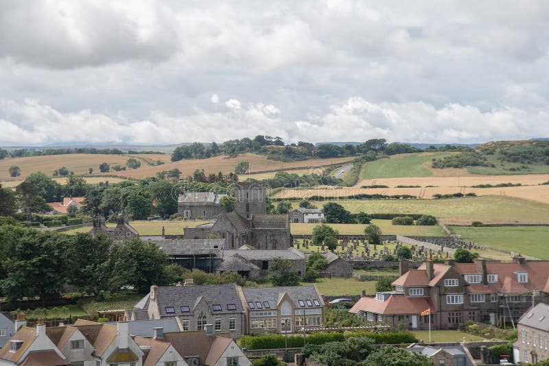 Bambough Village view from Bambourgh Castle