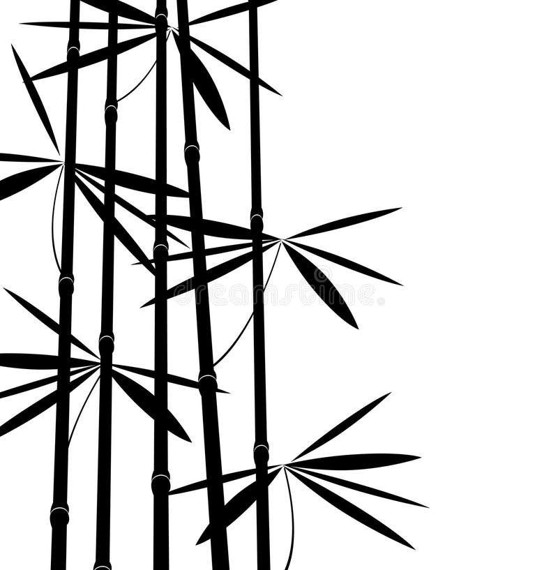 Bambu preto e branco ilustração royalty free Bambu preto e branco ilustração royalty free