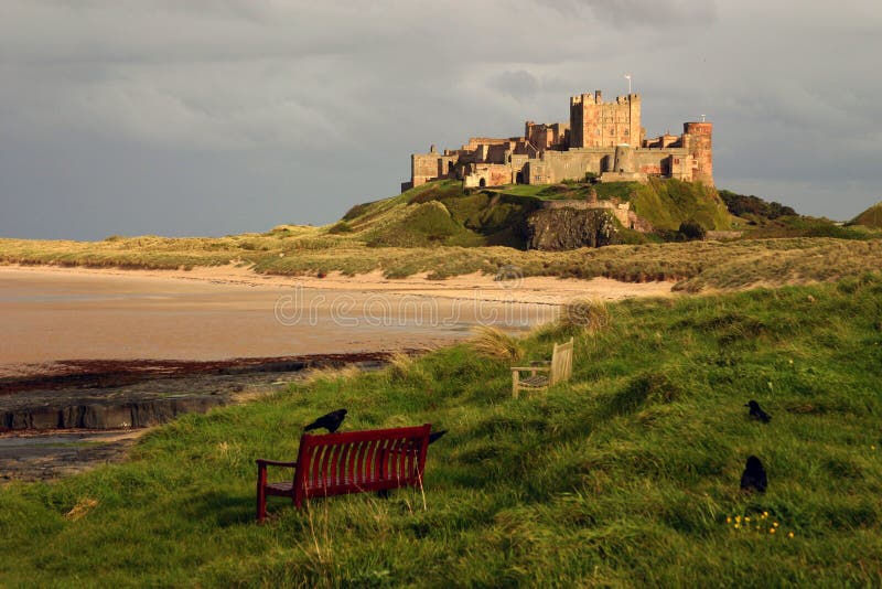 Bamburgh Castle. stock photo. Image of viking, famous 8366162