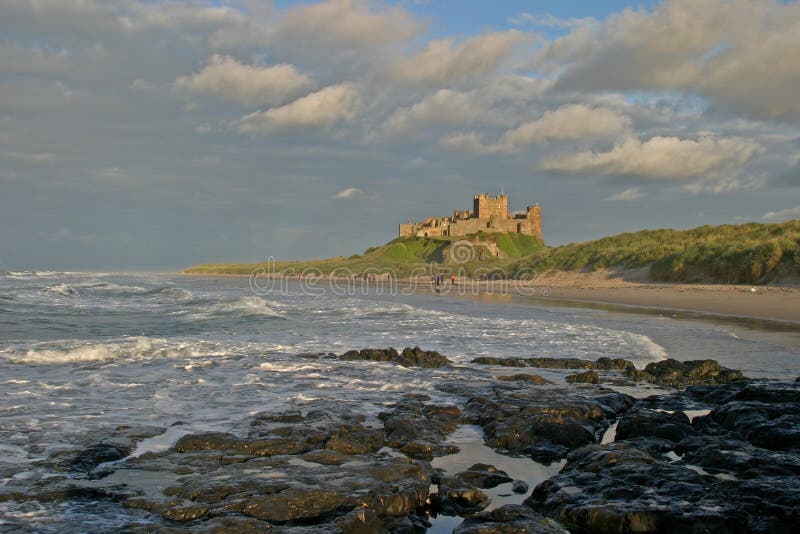 Bamburgh Castle. stock photo. Image of viking, famous 8366162