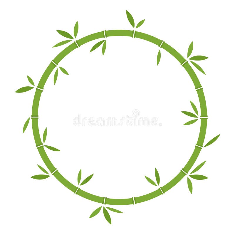 Bamboo green circle vector stock illustration isolated on white background for different needs. Bamboo green circle vector stock illustration isolated on white background for different needs