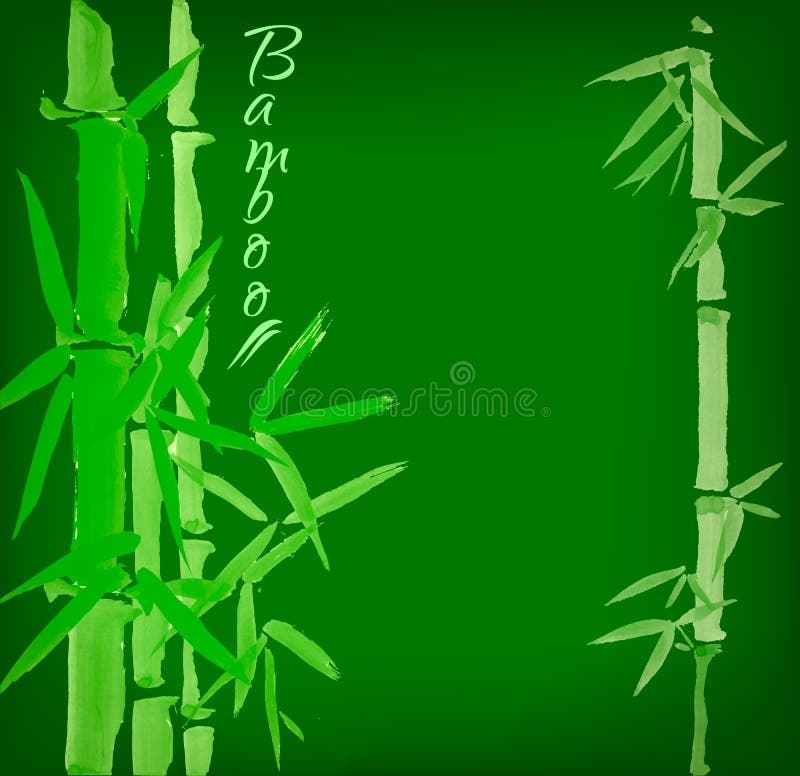 Bambus-sumi-e Tinte gemalte Karte