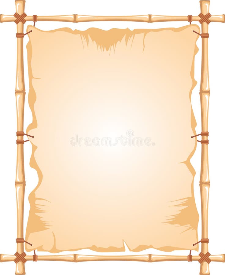 Bamboo Frame with worn Cloth Sign. Bamboo Frame with worn Cloth Sign