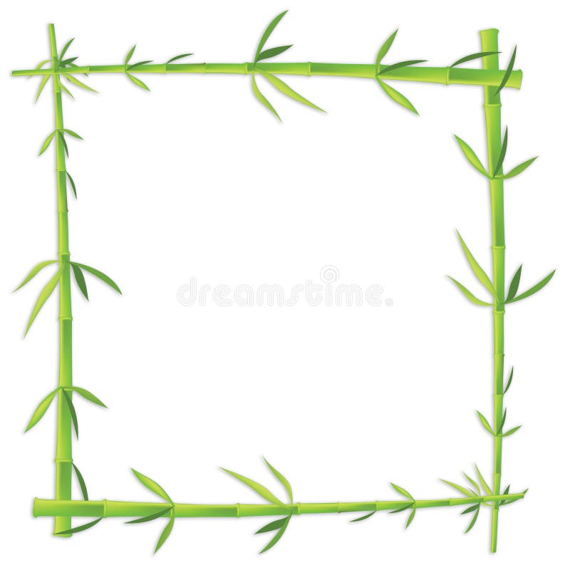 Illustrated bamboo branches making a photo frame for kids or commercials. Illustrated bamboo branches making a photo frame for kids or commercials