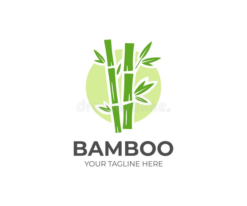 Bamboo logo template. Green bamboo trees vector design. Bamboo stem logotype. Bamboo logo template. Green bamboo trees vector design. Bamboo stem logotype