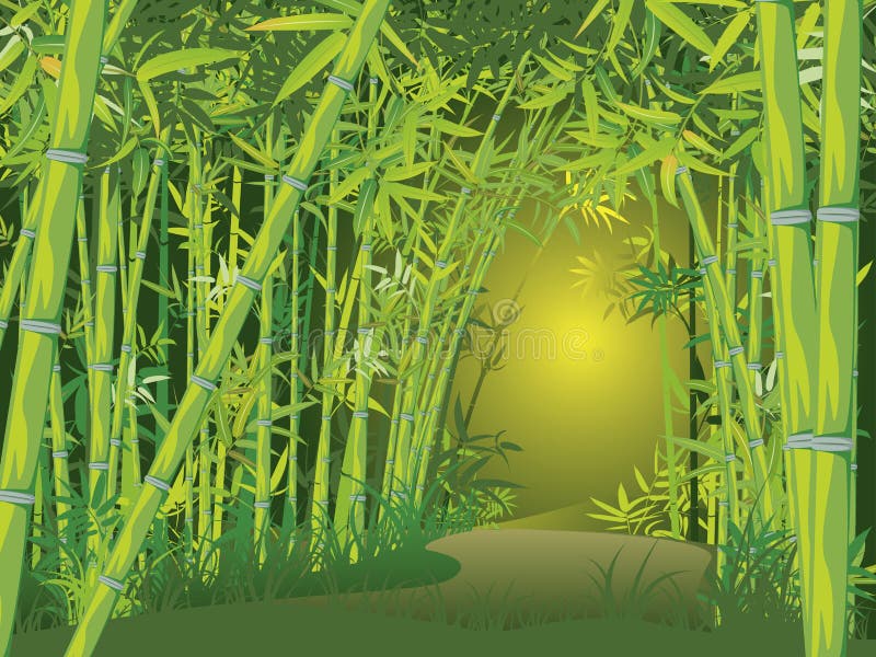 Illustration of bamboo trees, asian forest landscape background. Illustration of bamboo trees, asian forest landscape background.