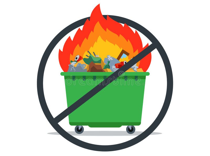 Burn in trash bin 2020 Royalty Free Vector Image