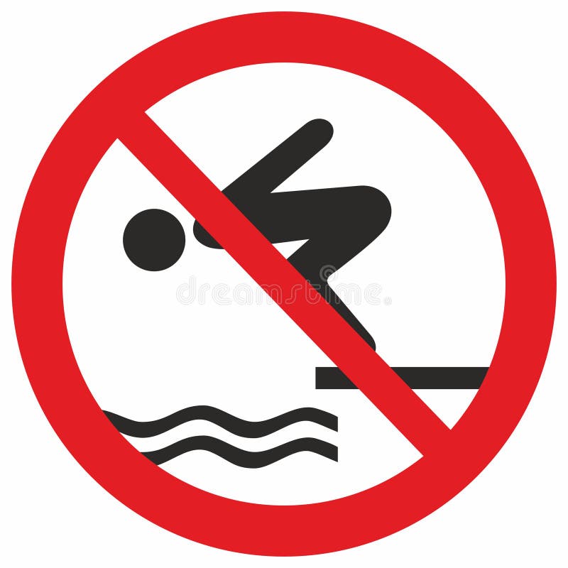 Ban Diving No Skipping Danger Warning Sign Eps Stock Vector Illustration Of Nature Pier
