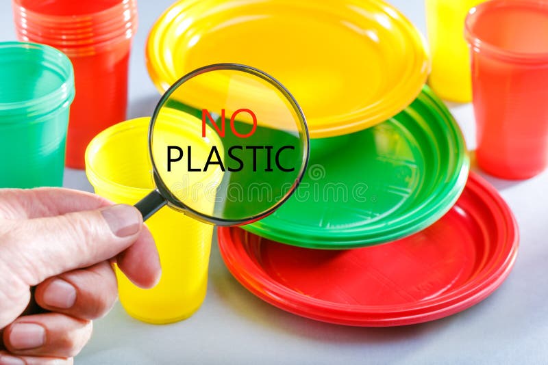 Ban on plastic dishes stock image. Image of cups, crockery 144251463