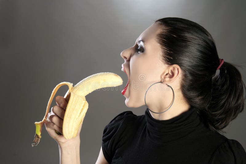 Implied Flirty Cute Girl Eats Banana Naughty Pic Photo Print