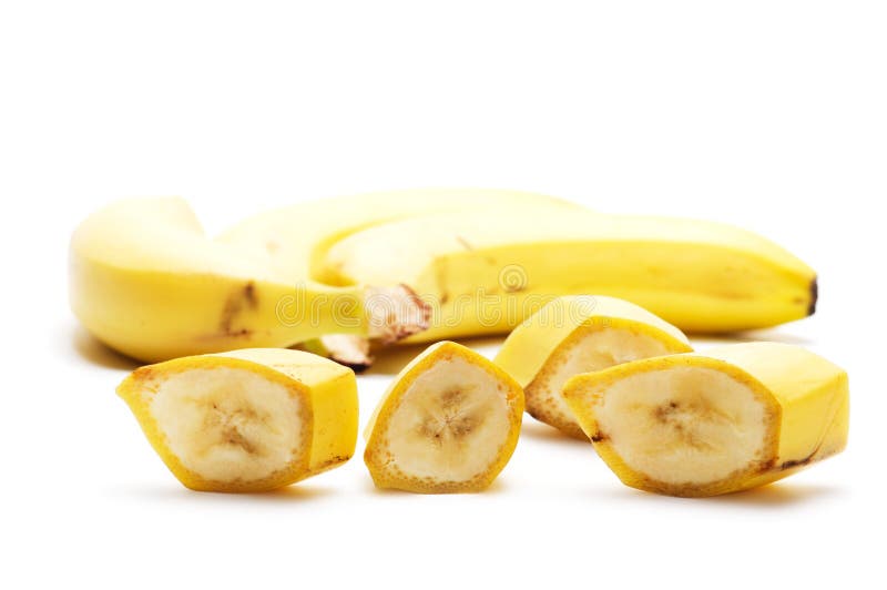 Banana affettata fotografia stock Banana affettata fotografia stock