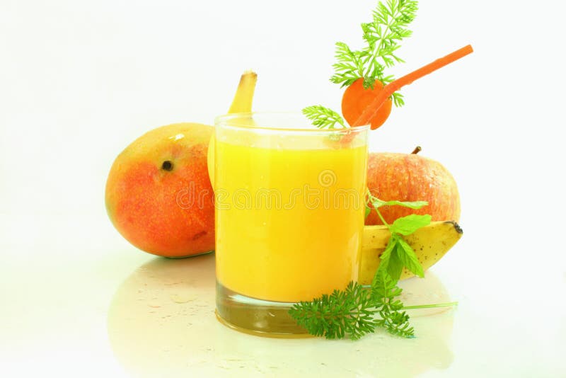 Banana Apple Mango Carrot Smoothie Stock Image Image of freezing