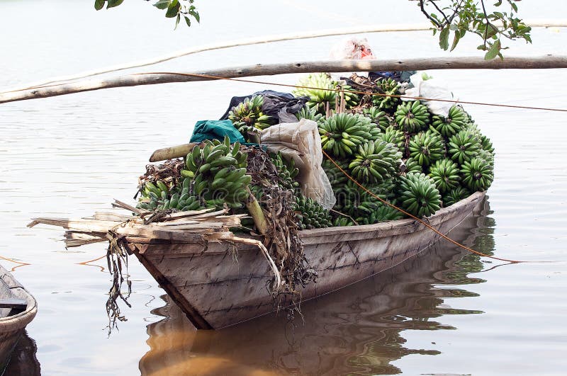 Banana boat in the lake Kivu
