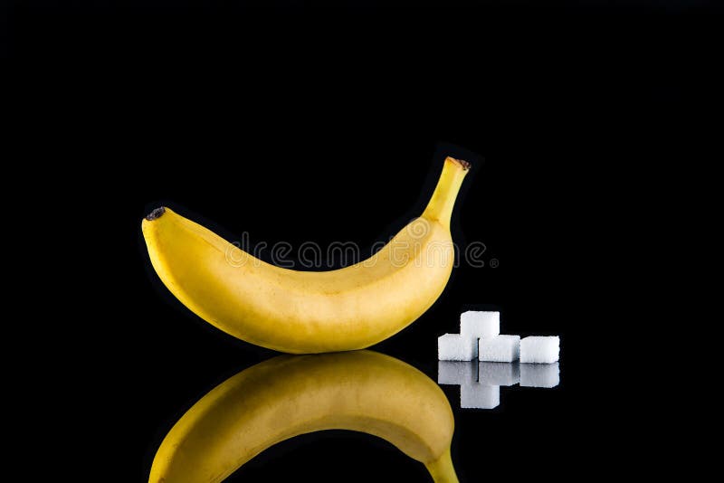 Banana. Comparison of Sugar Content Stock Image - Image of cancer