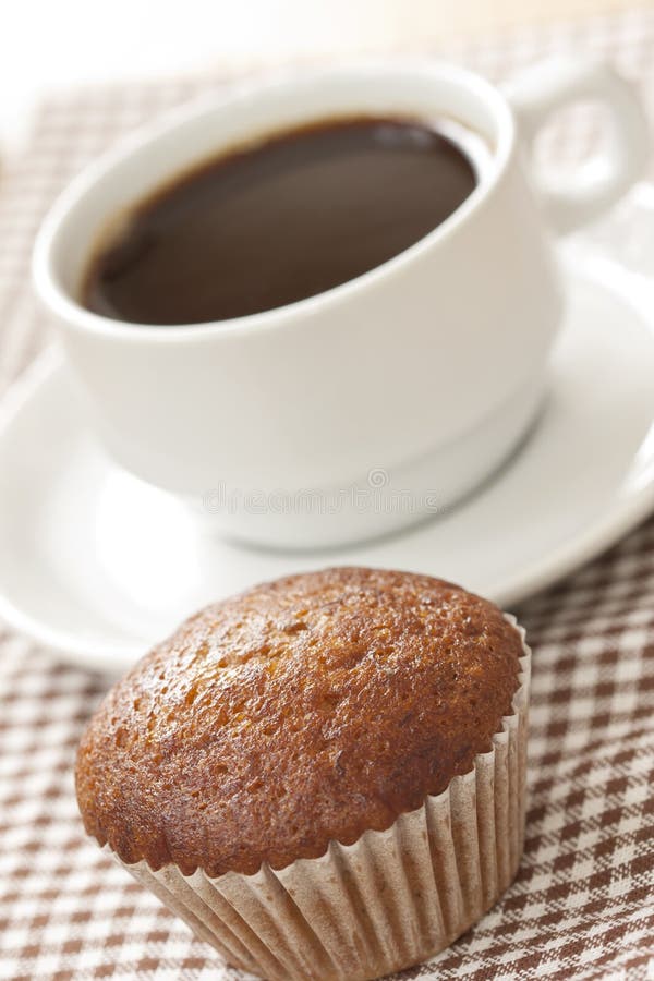 Banana Cup Cake with Black Coffee Stock Photo Image of baked, dessert