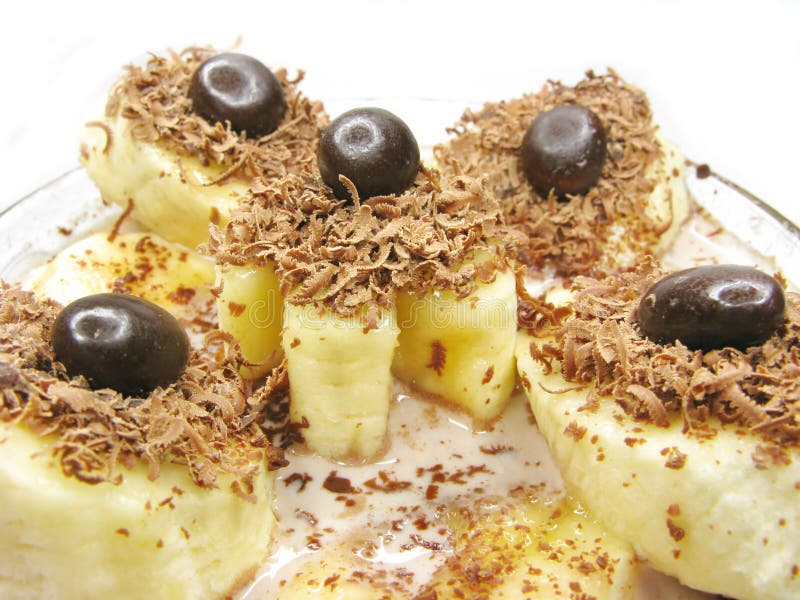 Banana dessert stock image. Image of white, tropical - 12558425