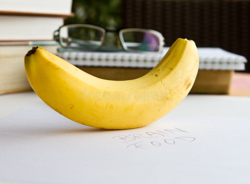 Brain and Banana the Need of Fruits for Thinking Stock Image Image of