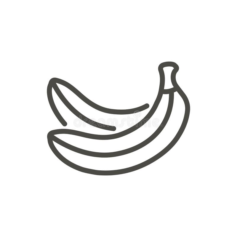 Banana icon vector. Outline fruit, line banana symbol. vector illustration Banana icon vector. Outline fruit, line banana symbol. vector illustration