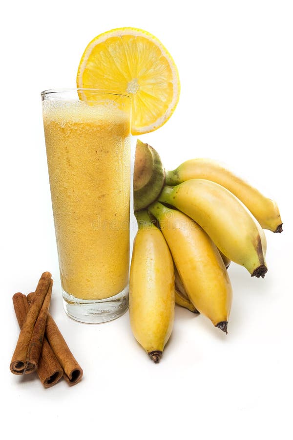 Banana juice with orange stock image. Image of smoothie 64275281