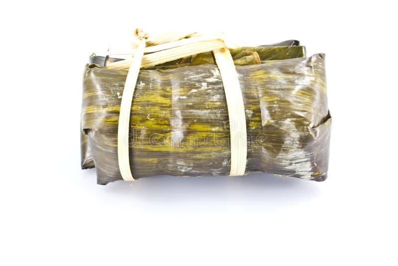 Banana Leaf Wrapped Rice on Background Stock Image Image of tasty