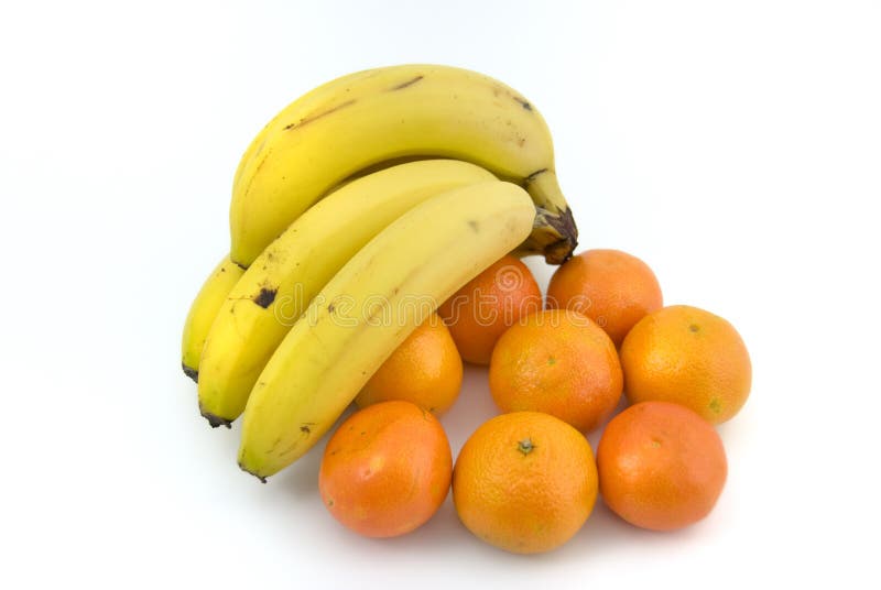 Banana and mandarin. stock photo. Image of juicy, backgrounds 6959458