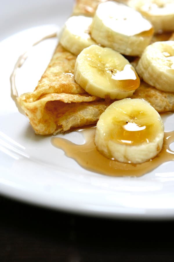 Banana and Maple Syrup Pancake Stock Photo Image of banana, pour 2238100