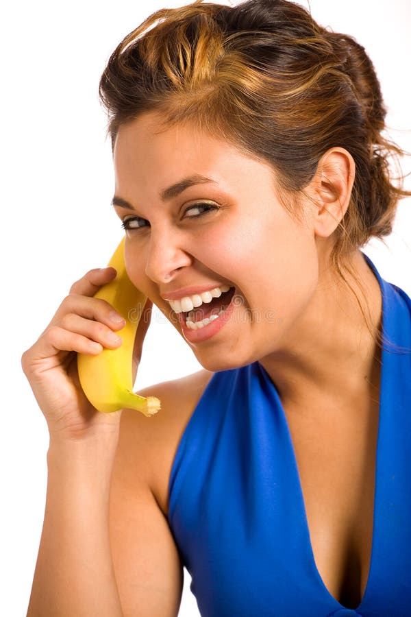Banana Phone 2 stock photo. Image of latin, youth, laugh 3286004