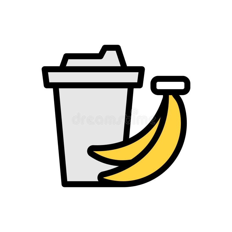 Banana shake stock vector. Illustration of drink, vitamin 212375661