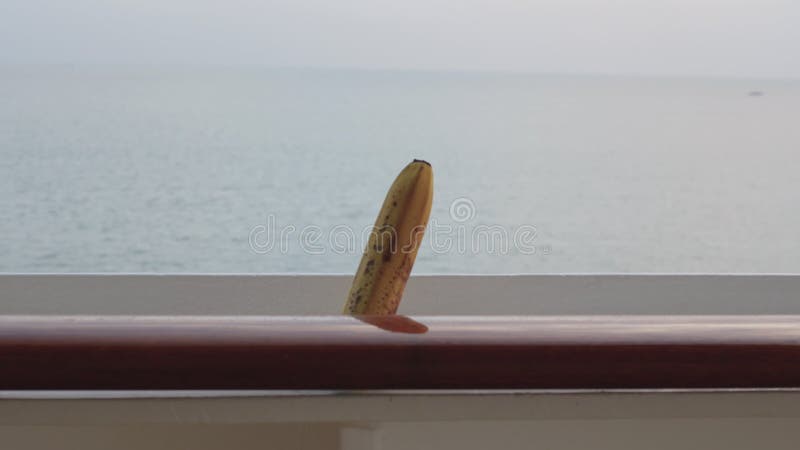 Banana si affaccia su una nave da crociera e guarda in mare. banano