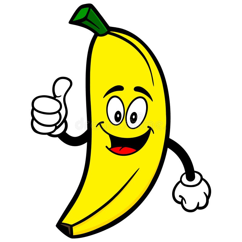 Cartoon Banana Character Giving a Thumbs Up Stock Vector - Illustration of  good, delicious: 268166829