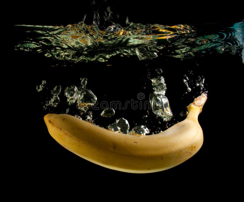 Banana in water stock photo. Image of bubble, juicy, clean 8637546