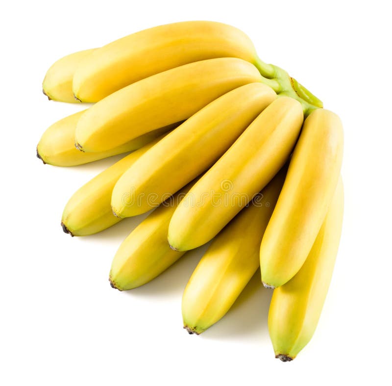 Bananas. Bunch Isolated on White Stock Photo - Image of flesh, closeup ...