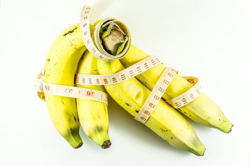 Bananas Wrapped With Measuring Tape. Stock Image Image of banana