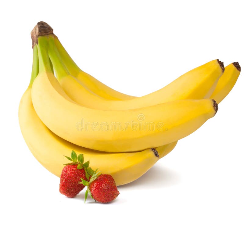 Bananas and strawberries stock photo. Image of cutout 55546008