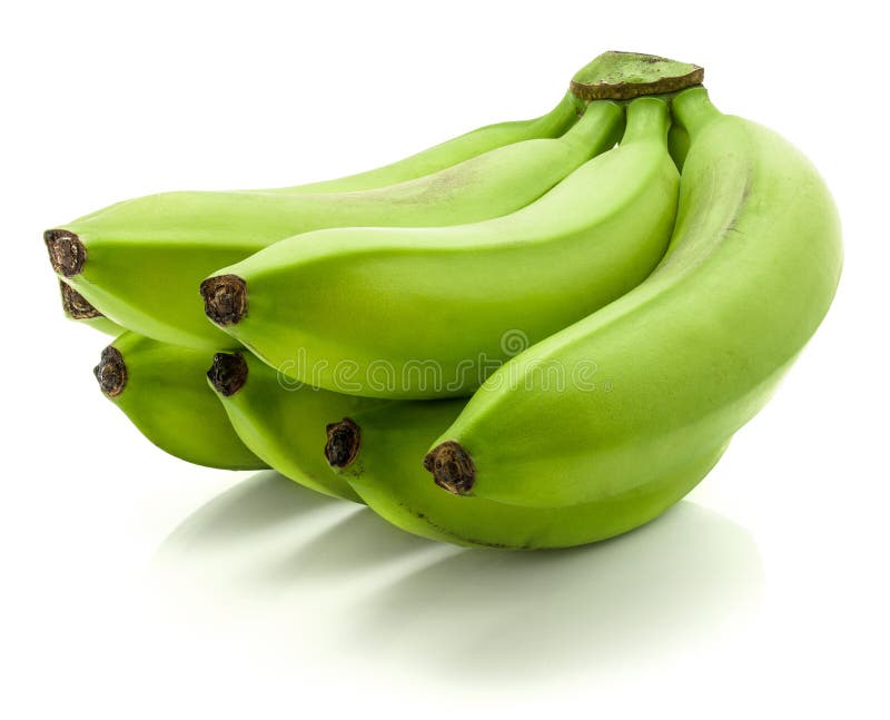 Banane Verte De Plantain D'isolement Photo stock Image du croissant