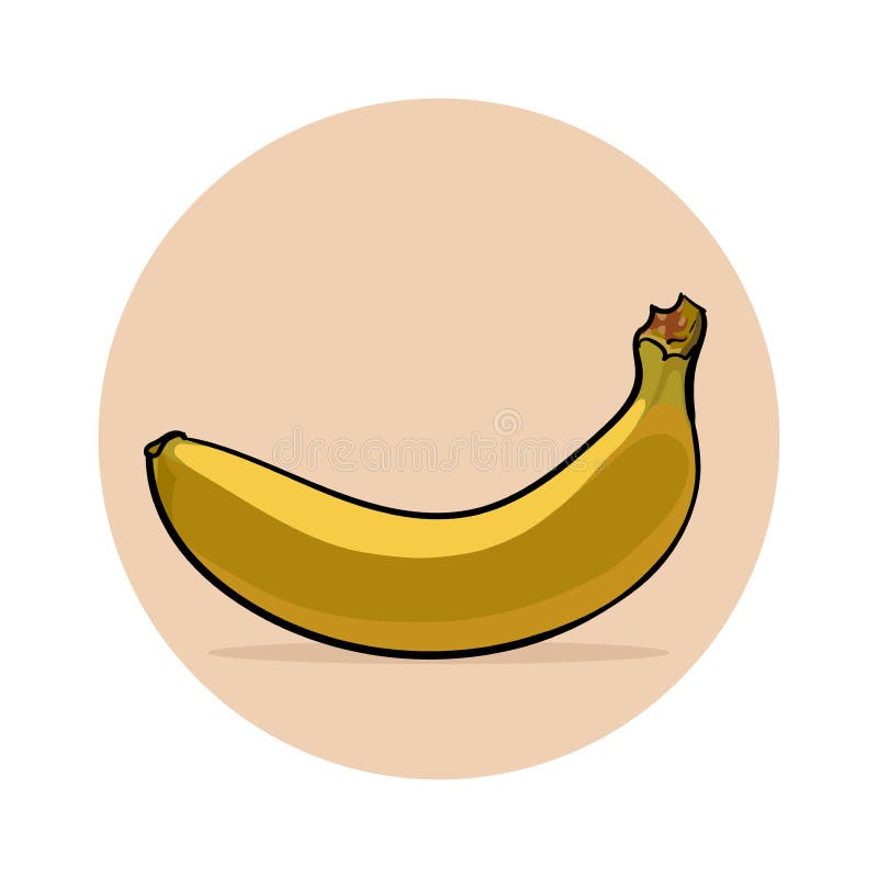 Bananowy dojrzały kolor żółty, kłama na swój stronie ilustracja wektor