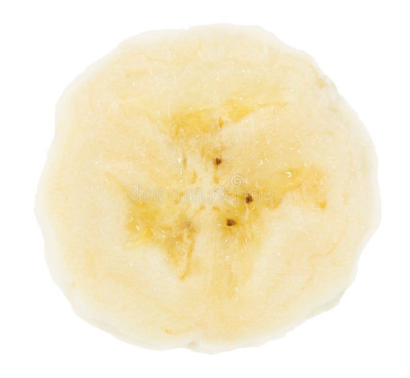 Bananowy plasterek odizolowywający na białym tle fotografia royalty free Bananowy plasterek odizolowywający na białym tle fotografia royalty free