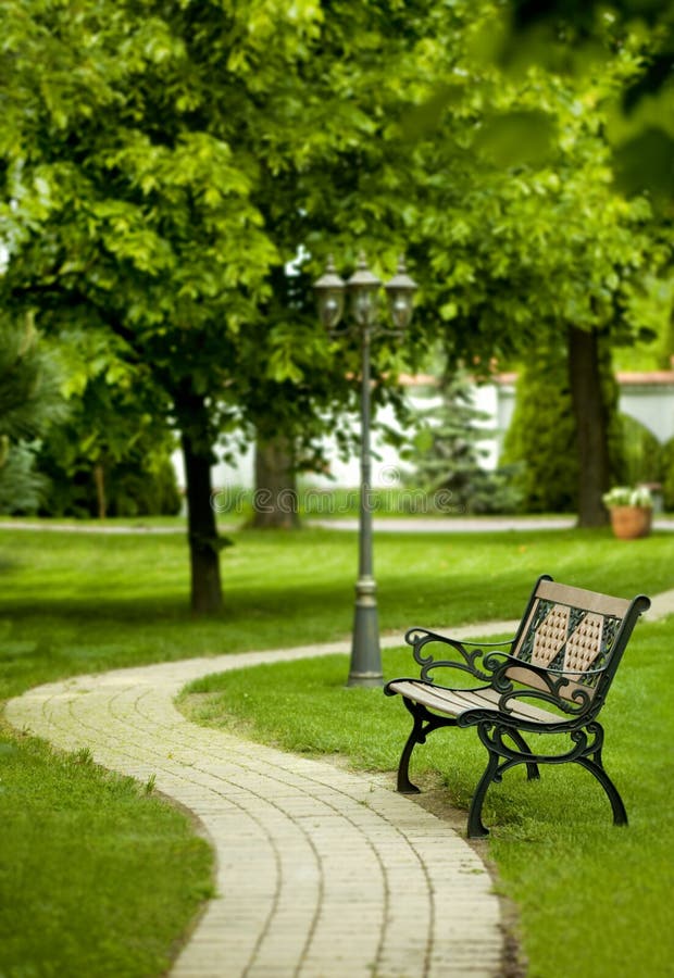 Banc en stationnement photos stock Banc en stationnement photos stock