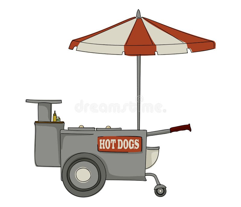 Booth stand hot dog on white background. Booth stand hot dog on white background