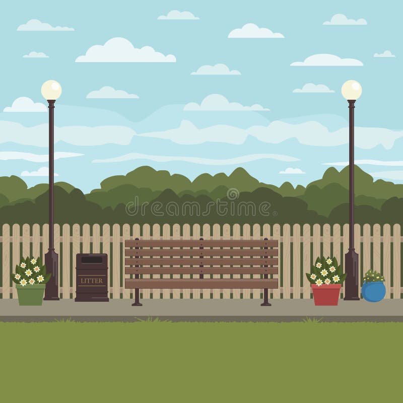Banco de parque en otoño stock de ilustración Banco de parque en otoño stock de ilustración