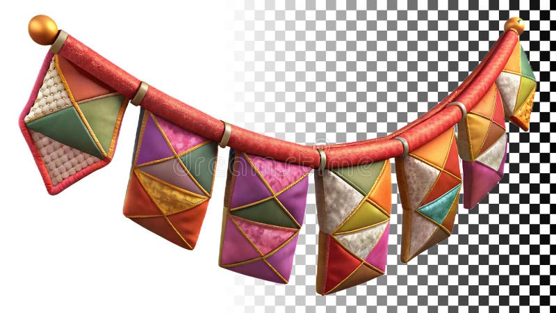 Banconota colorata decorazione festiva giardinaggio e decorazione per festeggiamenti immagine trasparente Immagine Generative AI illustrazione di stock