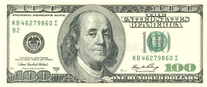 Banconota in dollari degli Stati Uniti Franklin 100