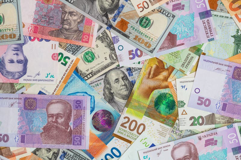 Closeup of  Swiss franc, US dollar, Euro, polish zloty banknotes  banknotes for design purpose. Closeup of  Swiss franc, US dollar, Euro, polish zloty banknotes  banknotes for design purpose