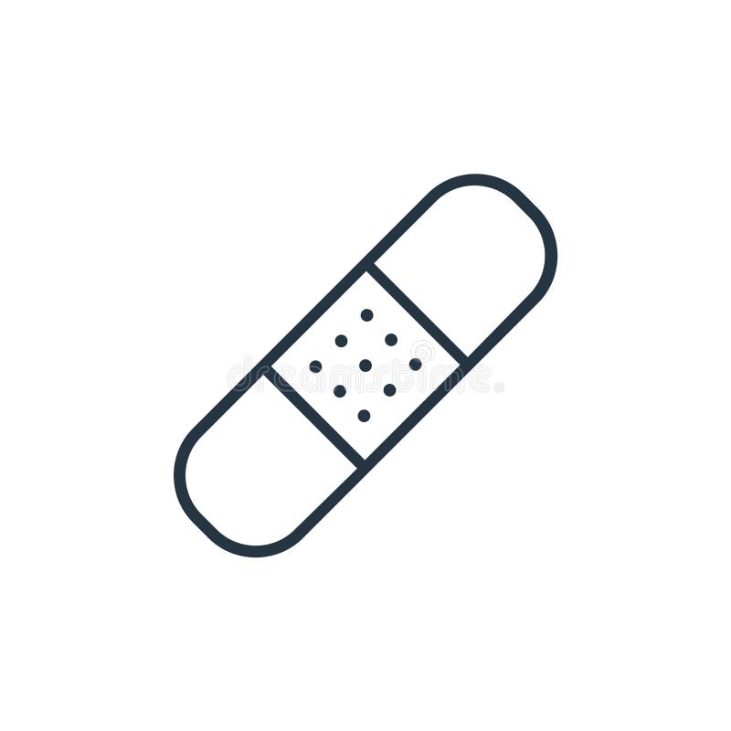 Band Aid Vector Icon Isolated on White Background. Outline, Thin Line Band Aid Icon for site