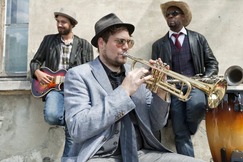 Band of blues musicians stock photo. Image of pose, play 26373528